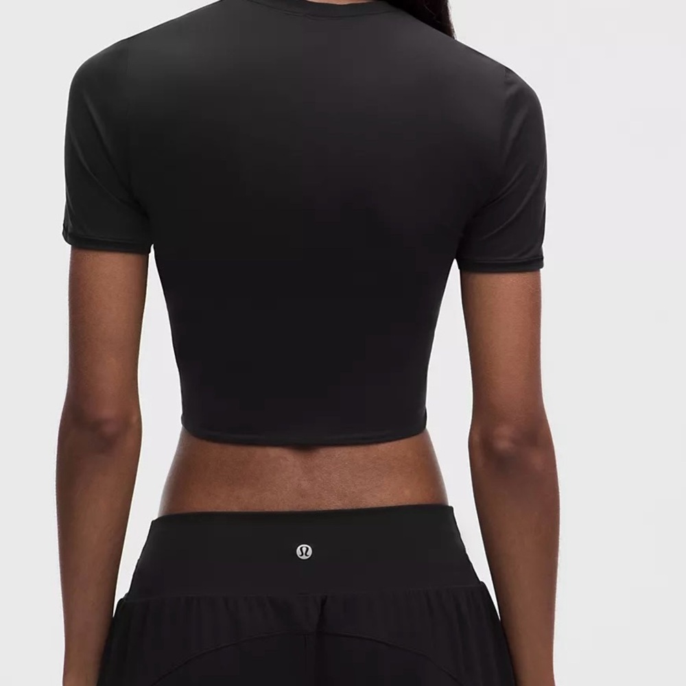 Lululemon Wundermost Crewneck Cropped T-Shirt | Size L - Picture 2 of 5